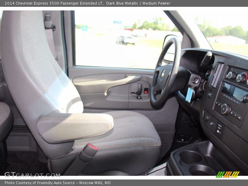 Dark Blue Metallic / Medium Pewter 2014 Chevrolet Express 3500 Passenger Extended LT
