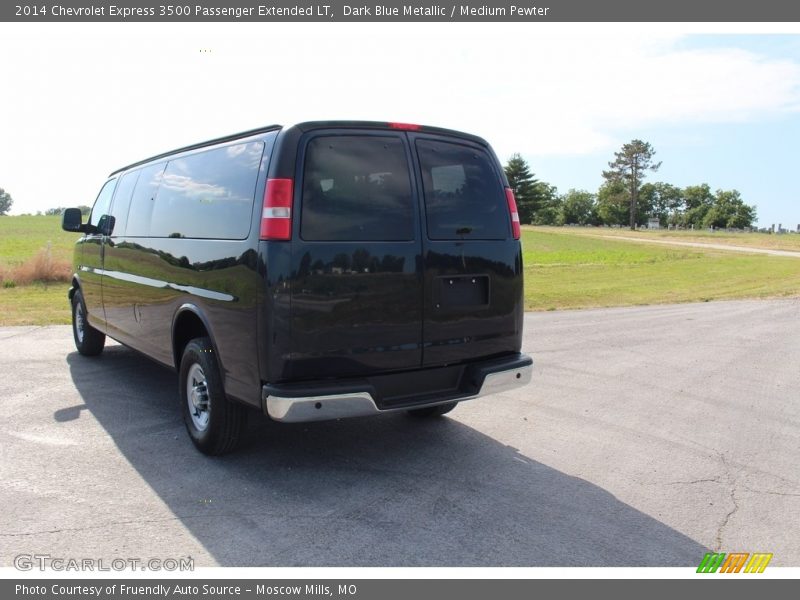 Dark Blue Metallic / Medium Pewter 2014 Chevrolet Express 3500 Passenger Extended LT
