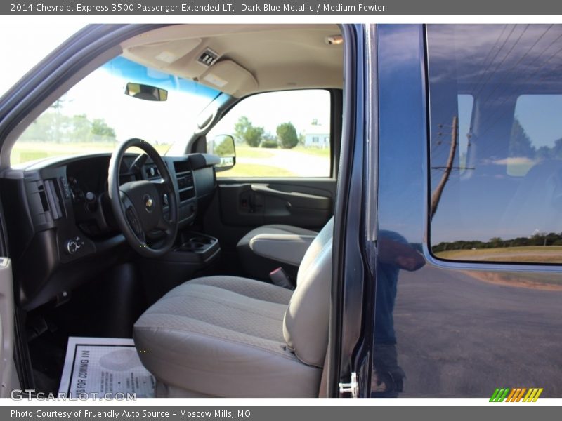 Dark Blue Metallic / Medium Pewter 2014 Chevrolet Express 3500 Passenger Extended LT