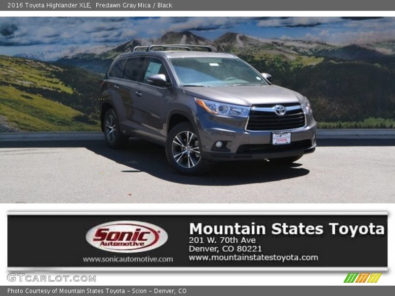 Predawn Gray Mica / Black 2016 Toyota Highlander XLE