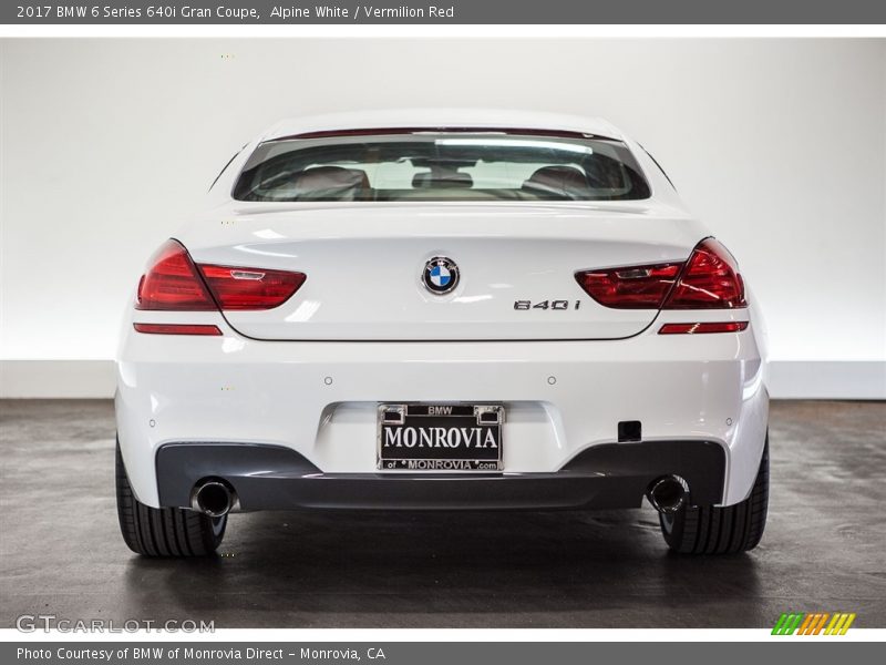 Alpine White / Vermilion Red 2017 BMW 6 Series 640i Gran Coupe