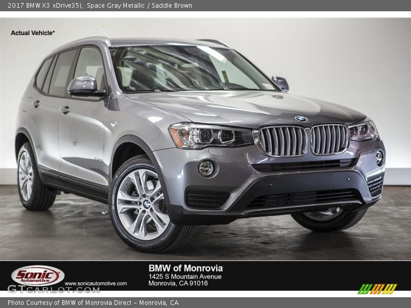 Space Gray Metallic / Saddle Brown 2017 BMW X3 xDrive35i
