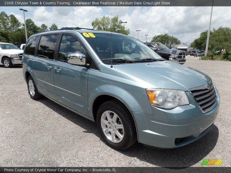 Clearwater Blue Pearlcoat / Medium Slate Gray/Light Shale 2008 Chrysler Town & Country Touring