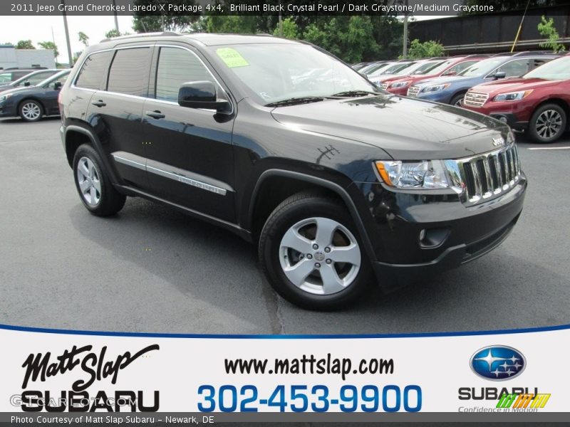 Brilliant Black Crystal Pearl / Dark Graystone/Medium Graystone 2011 Jeep Grand Cherokee Laredo X Package 4x4