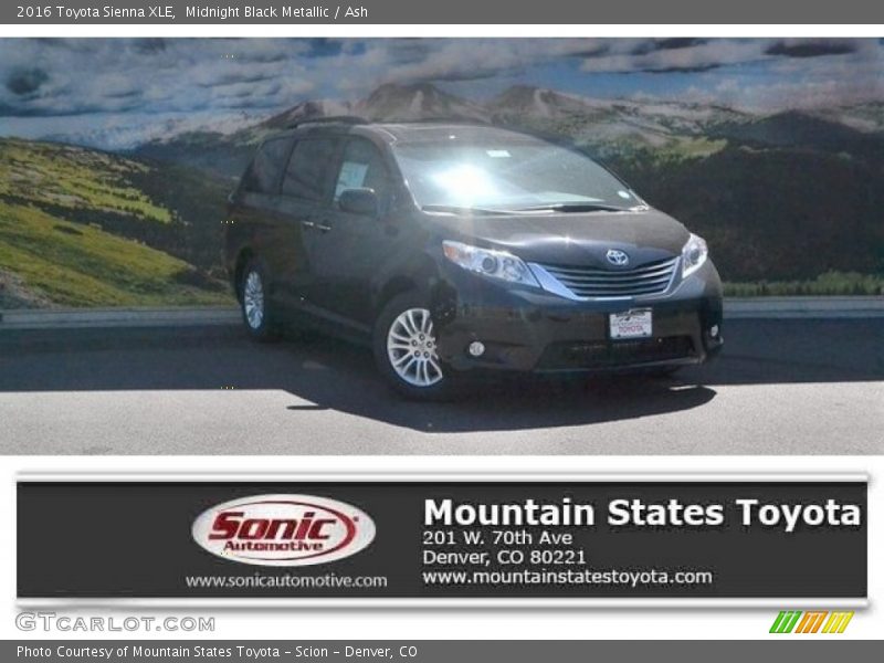 Midnight Black Metallic / Ash 2016 Toyota Sienna XLE