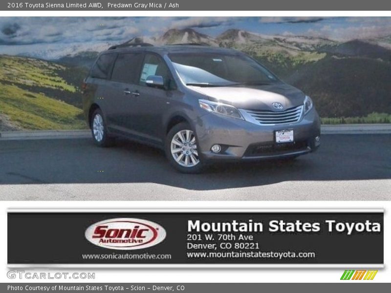 Predawn Gray Mica / Ash 2016 Toyota Sienna Limited AWD