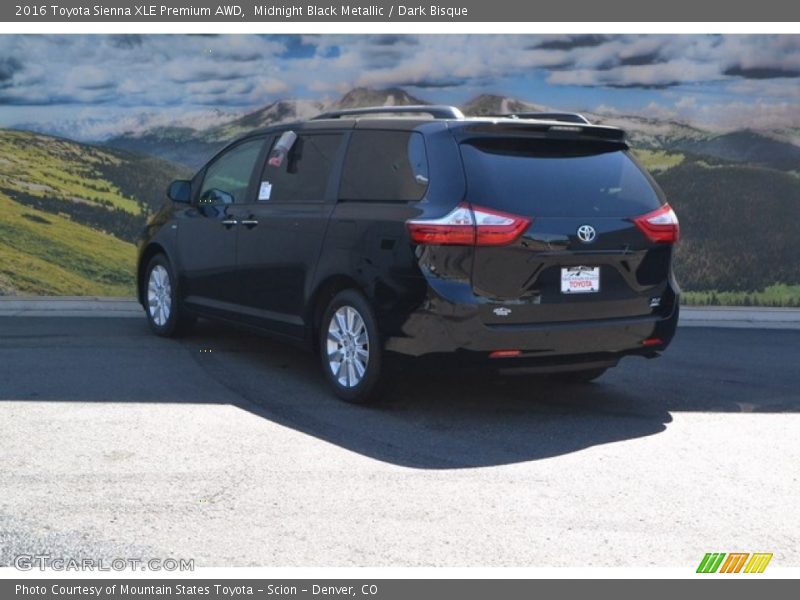 Midnight Black Metallic / Dark Bisque 2016 Toyota Sienna XLE Premium AWD