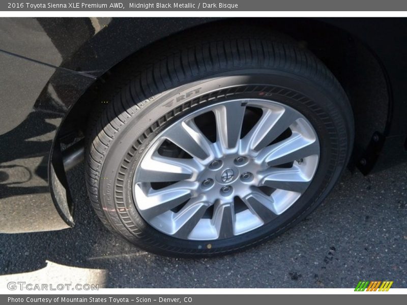 Midnight Black Metallic / Dark Bisque 2016 Toyota Sienna XLE Premium AWD
