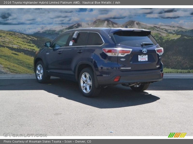 Nautical Blue Metallic / Ash 2016 Toyota Highlander Hybrid Limited Platinum AWD