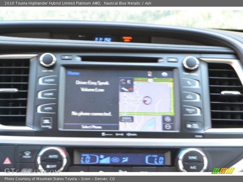 Nautical Blue Metallic / Ash 2016 Toyota Highlander Hybrid Limited Platinum AWD