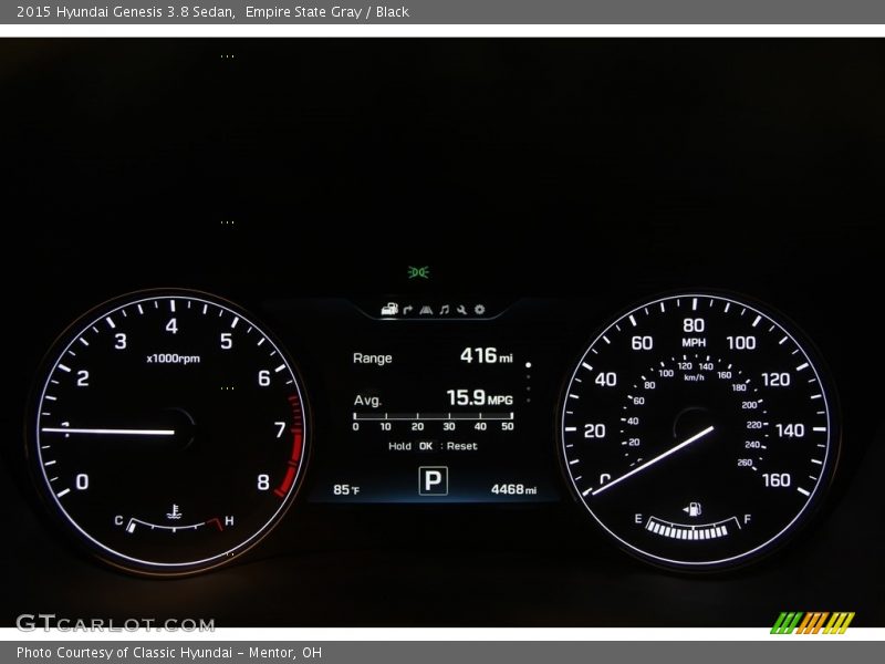 Empire State Gray / Black 2015 Hyundai Genesis 3.8 Sedan