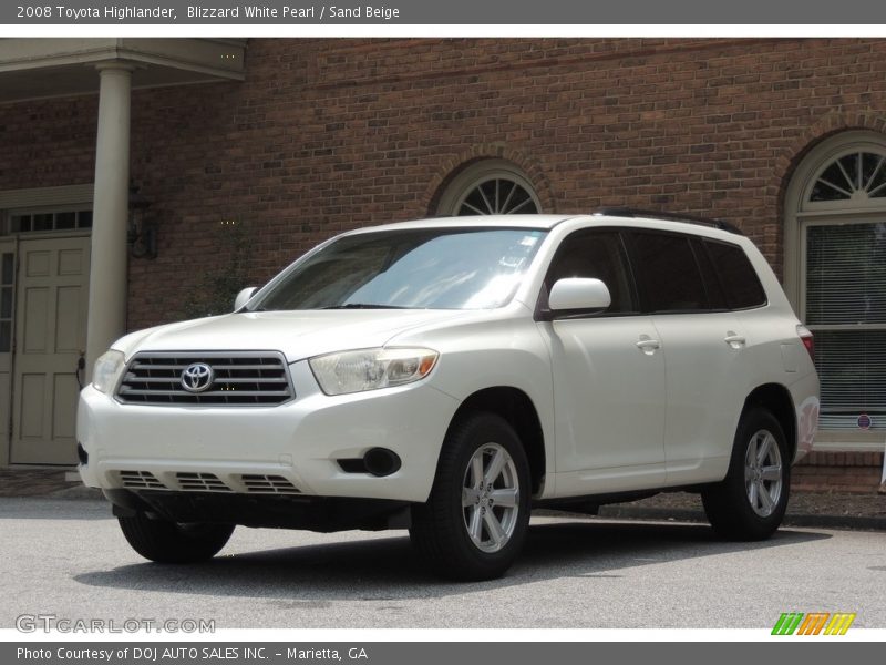 Blizzard White Pearl / Sand Beige 2008 Toyota Highlander