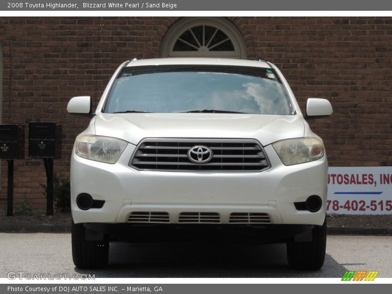 Blizzard White Pearl / Sand Beige 2008 Toyota Highlander