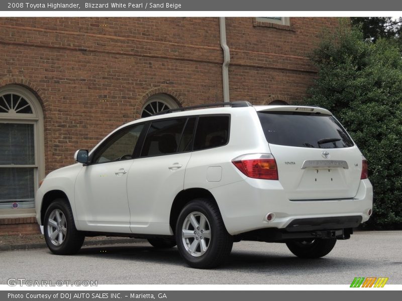 Blizzard White Pearl / Sand Beige 2008 Toyota Highlander