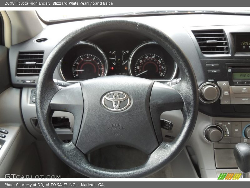 Blizzard White Pearl / Sand Beige 2008 Toyota Highlander