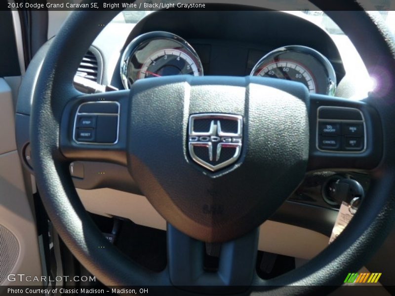 Bright White / Black/Light Graystone 2016 Dodge Grand Caravan SE