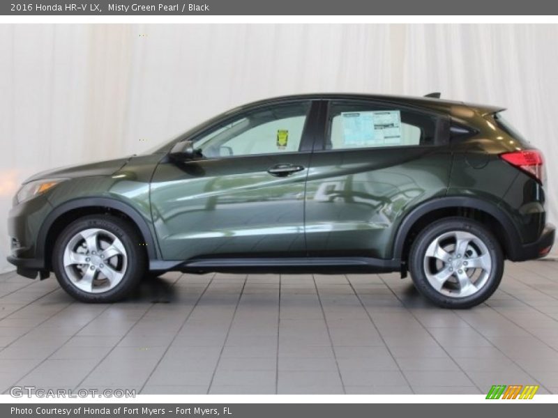 Misty Green Pearl / Black 2016 Honda HR-V LX