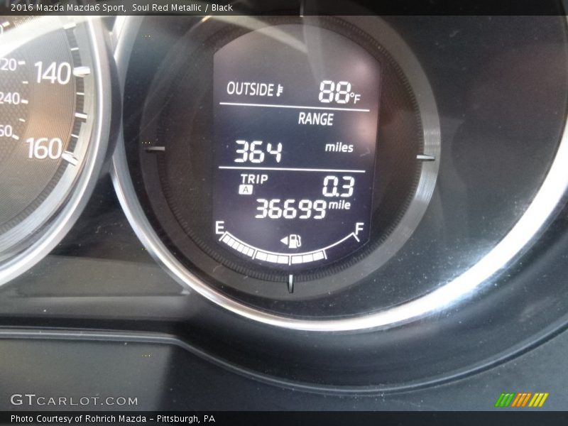 Soul Red Metallic / Black 2016 Mazda Mazda6 Sport