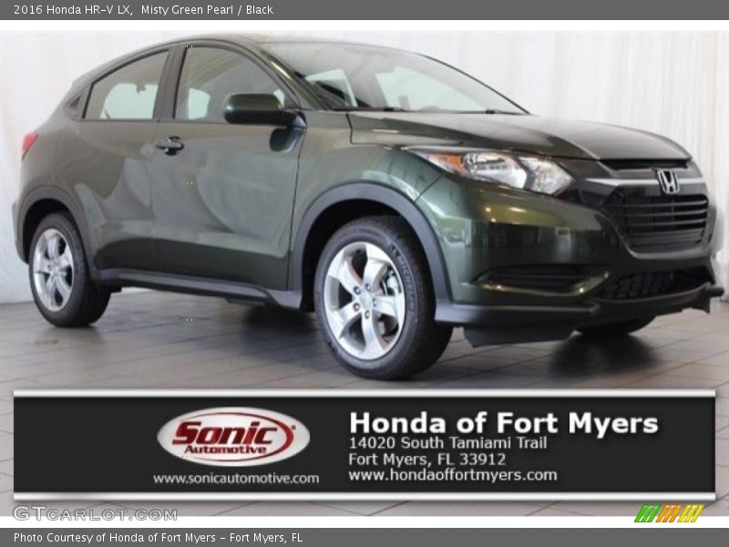 Misty Green Pearl / Black 2016 Honda HR-V LX