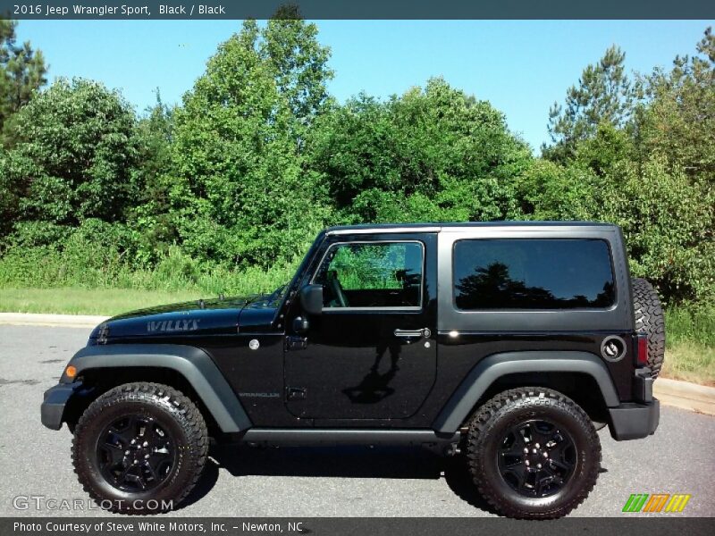 Black / Black 2016 Jeep Wrangler Sport