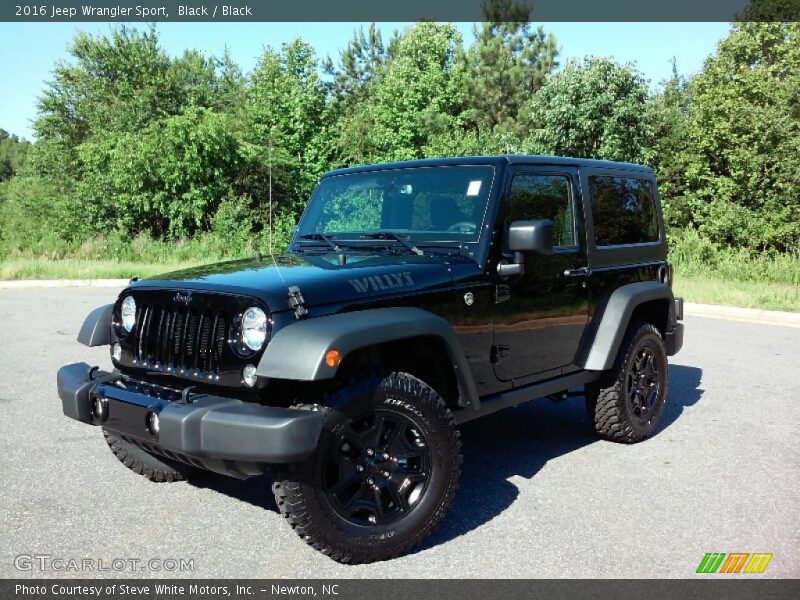 Black / Black 2016 Jeep Wrangler Sport