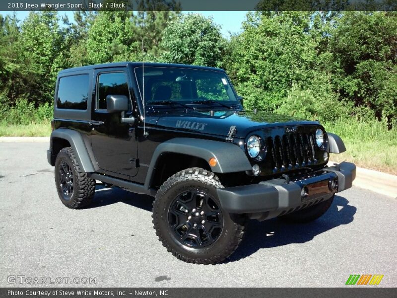 Black / Black 2016 Jeep Wrangler Sport