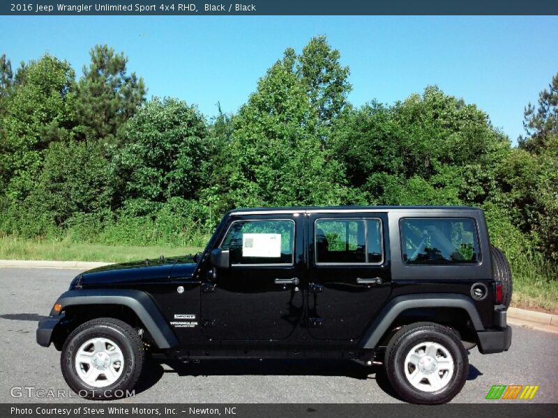 Black / Black 2016 Jeep Wrangler Unlimited Sport 4x4 RHD