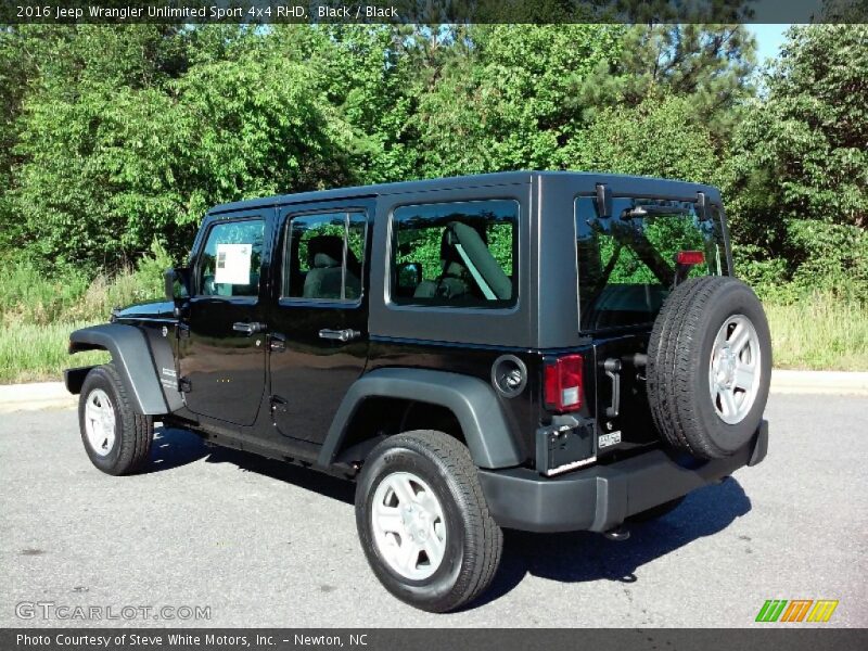 Black / Black 2016 Jeep Wrangler Unlimited Sport 4x4 RHD