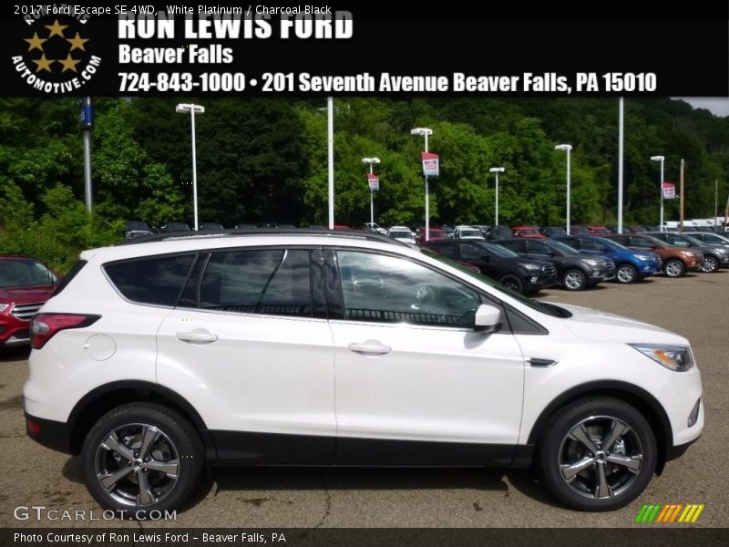 White Platinum / Charcoal Black 2017 Ford Escape SE 4WD