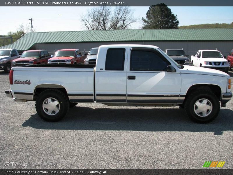 Olympic White / Pewter 1998 GMC Sierra 1500 SL Extended Cab 4x4