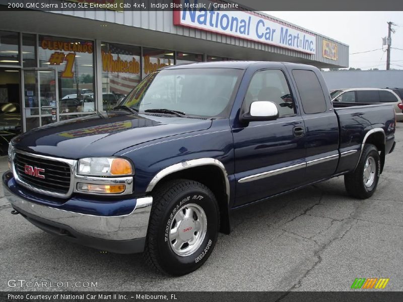 Indigo Blue Metallic / Graphite 2000 GMC Sierra 1500 SLE Extended Cab 4x4