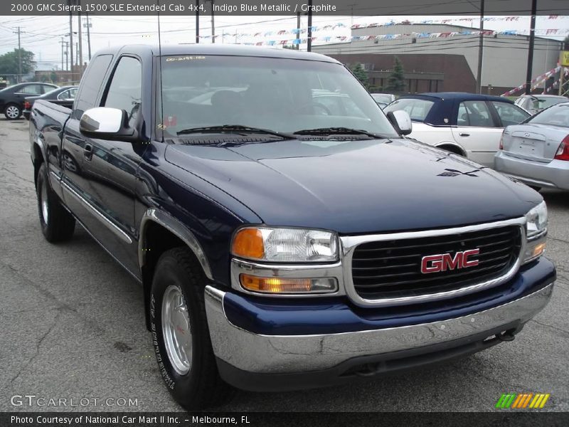 Indigo Blue Metallic / Graphite 2000 GMC Sierra 1500 SLE Extended Cab 4x4