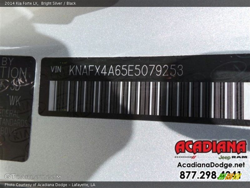 Bright Silver / Black 2014 Kia Forte LX