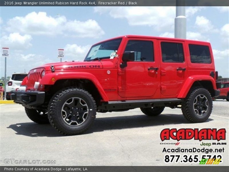 Firecracker Red / Black 2016 Jeep Wrangler Unlimited Rubicon Hard Rock 4x4