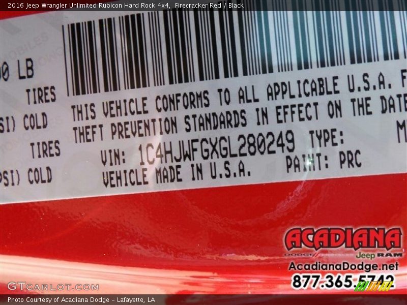Firecracker Red / Black 2016 Jeep Wrangler Unlimited Rubicon Hard Rock 4x4