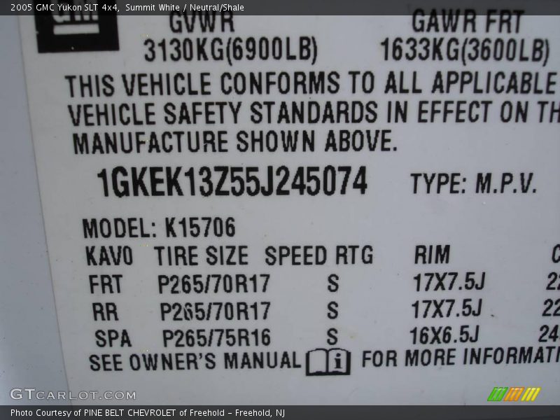 Summit White / Neutral/Shale 2005 GMC Yukon SLT 4x4