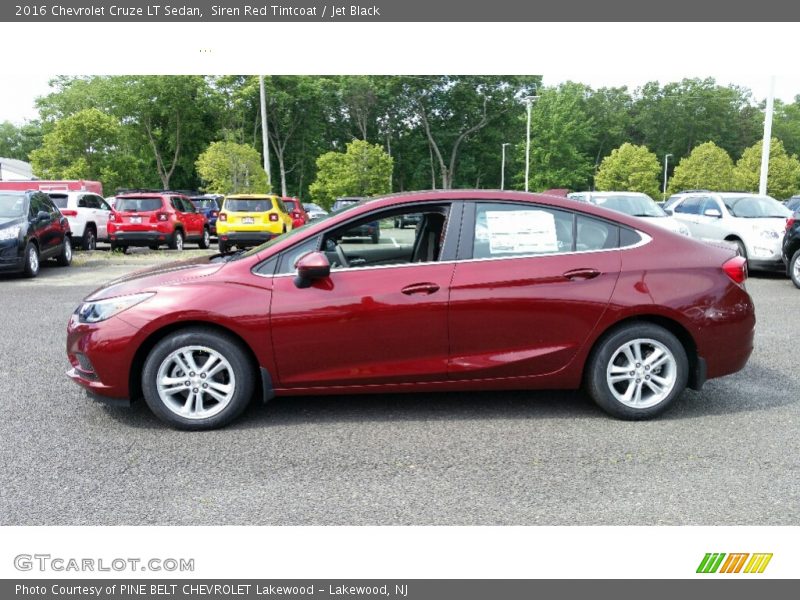 Siren Red Tintcoat / Jet Black 2016 Chevrolet Cruze LT Sedan