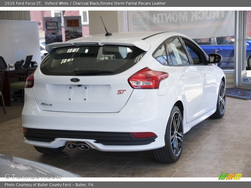 Oxford White / Charcoal Black/Smoke Storm Partial Recaro Leather 2016 Ford Focus ST