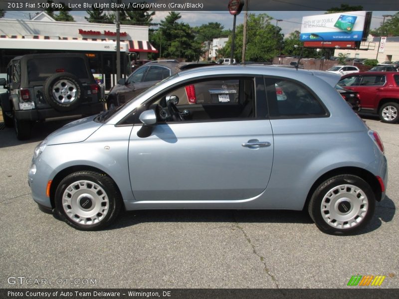 Luce Blu (Light Blue) / Grigio/Nero (Gray/Black) 2013 Fiat 500 Pop