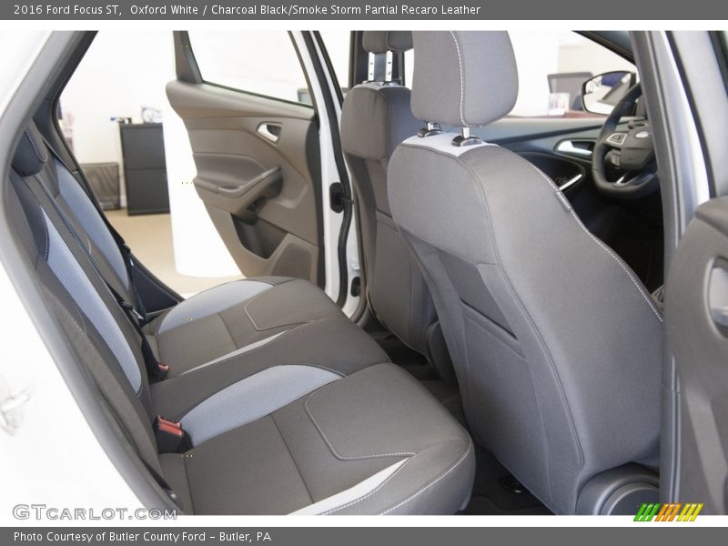 Oxford White / Charcoal Black/Smoke Storm Partial Recaro Leather 2016 Ford Focus ST