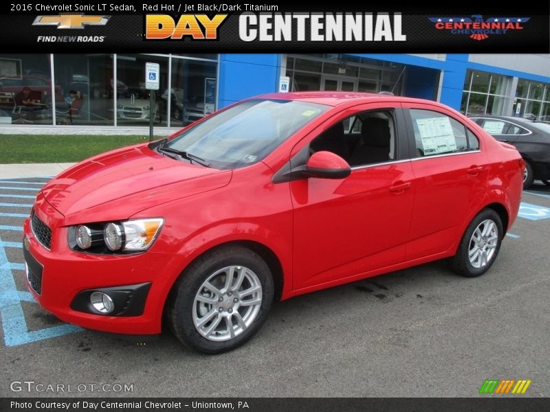 Red Hot / Jet Black/Dark Titanium 2016 Chevrolet Sonic LT Sedan