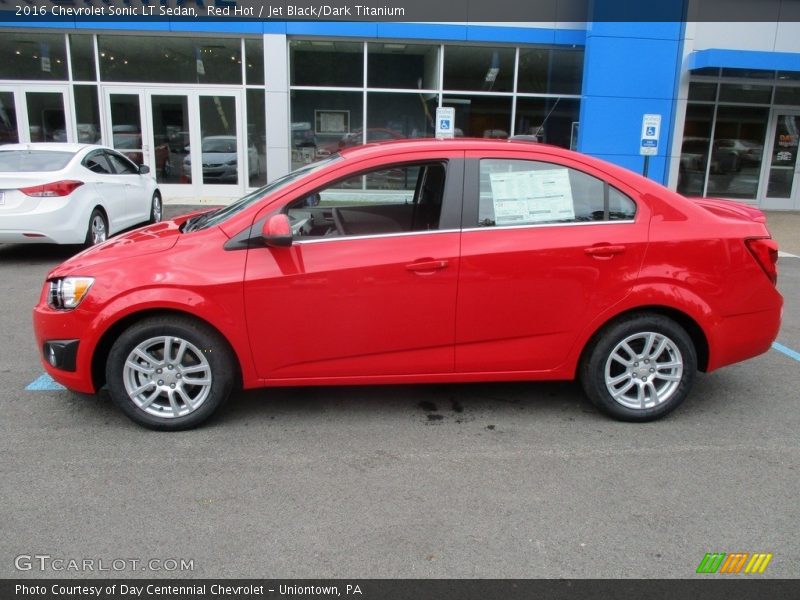 Red Hot / Jet Black/Dark Titanium 2016 Chevrolet Sonic LT Sedan