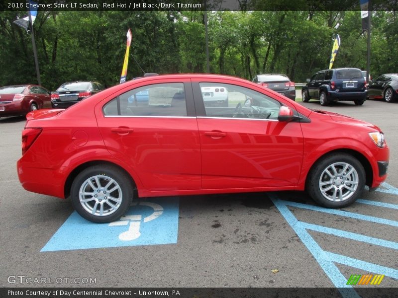 Red Hot / Jet Black/Dark Titanium 2016 Chevrolet Sonic LT Sedan