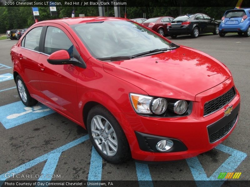 Red Hot / Jet Black/Dark Titanium 2016 Chevrolet Sonic LT Sedan