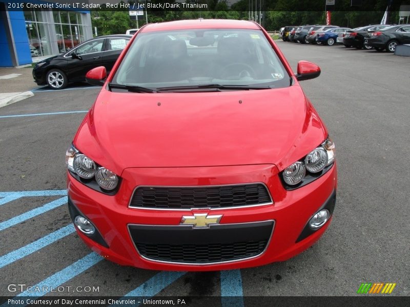 Red Hot / Jet Black/Dark Titanium 2016 Chevrolet Sonic LT Sedan