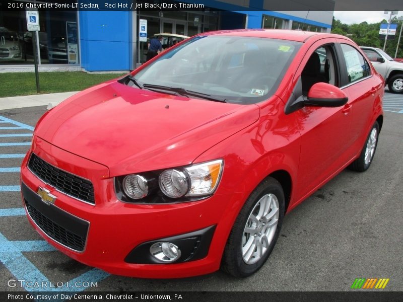 Red Hot / Jet Black/Dark Titanium 2016 Chevrolet Sonic LT Sedan