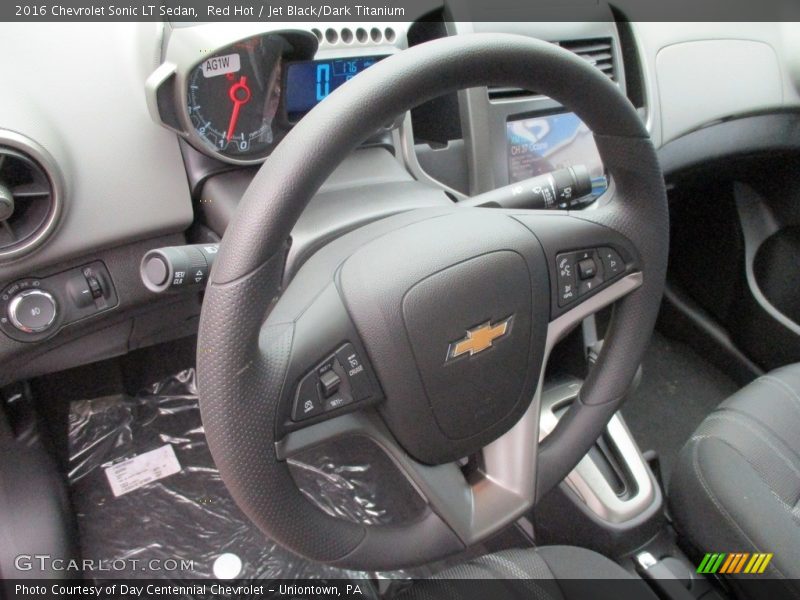 Red Hot / Jet Black/Dark Titanium 2016 Chevrolet Sonic LT Sedan