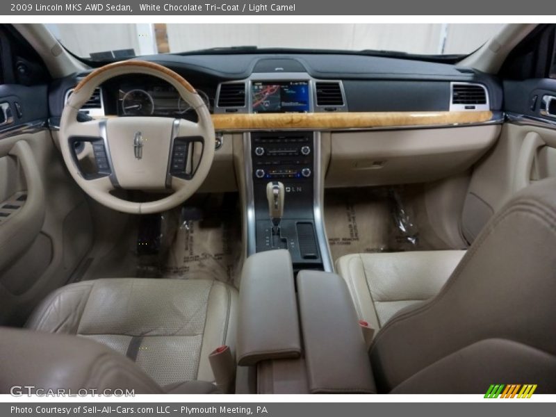 White Chocolate Tri-Coat / Light Camel 2009 Lincoln MKS AWD Sedan