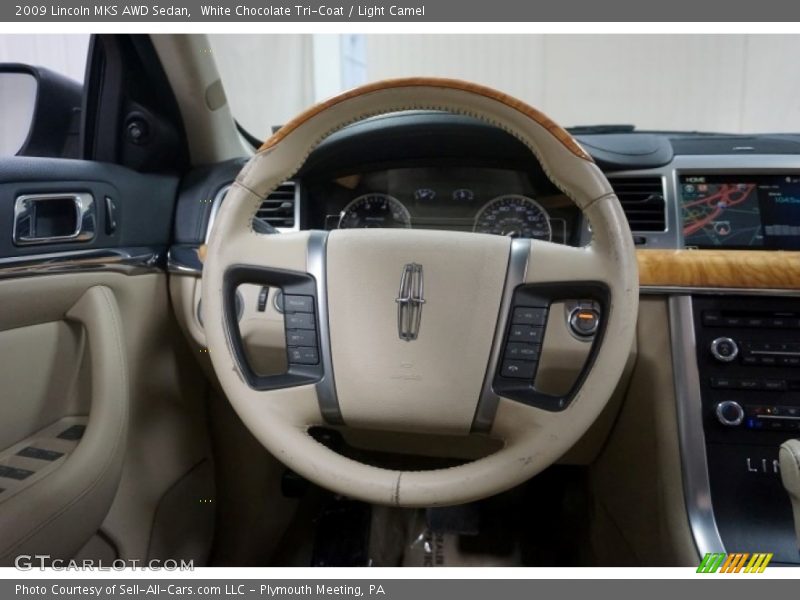 White Chocolate Tri-Coat / Light Camel 2009 Lincoln MKS AWD Sedan