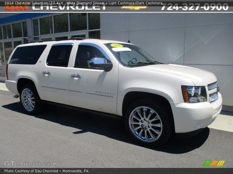 White Diamond Tricoat / Light Cashmere/Dark Cashmere 2014 Chevrolet Suburban LTZ 4x4